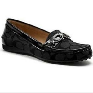 Coach “Fortunata” black classic logo loafer